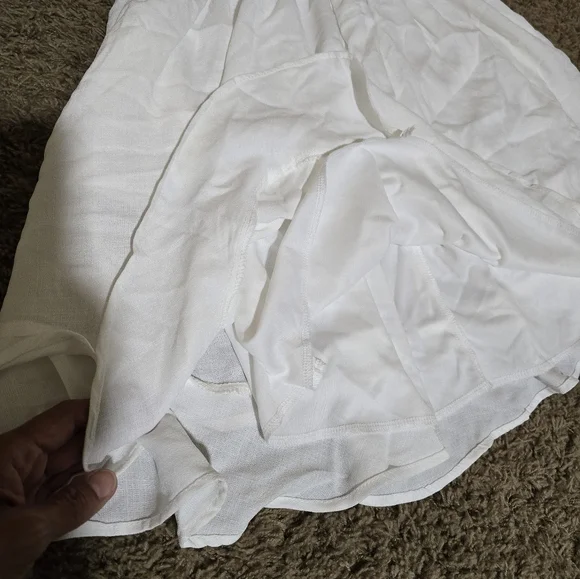 "Emerald Sundae" White Textured Dress. - Picture 7 of 16